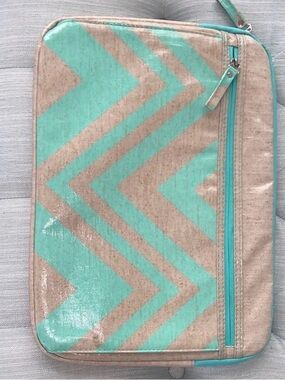 Turquoise Chevron Zip Pouch by